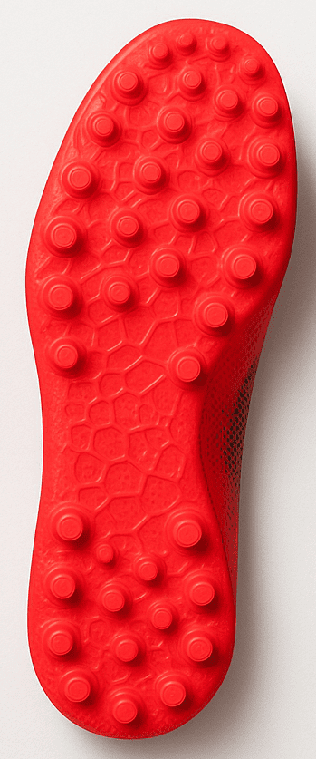 Tipos de tacos en botas de fútbol, suela con tacos AG.