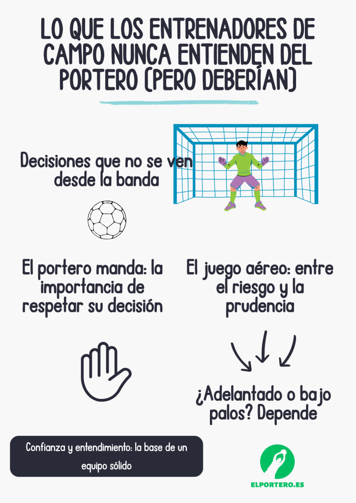 Diagrama sobre lo que los entrenadores de campo nunca entienden del portero.